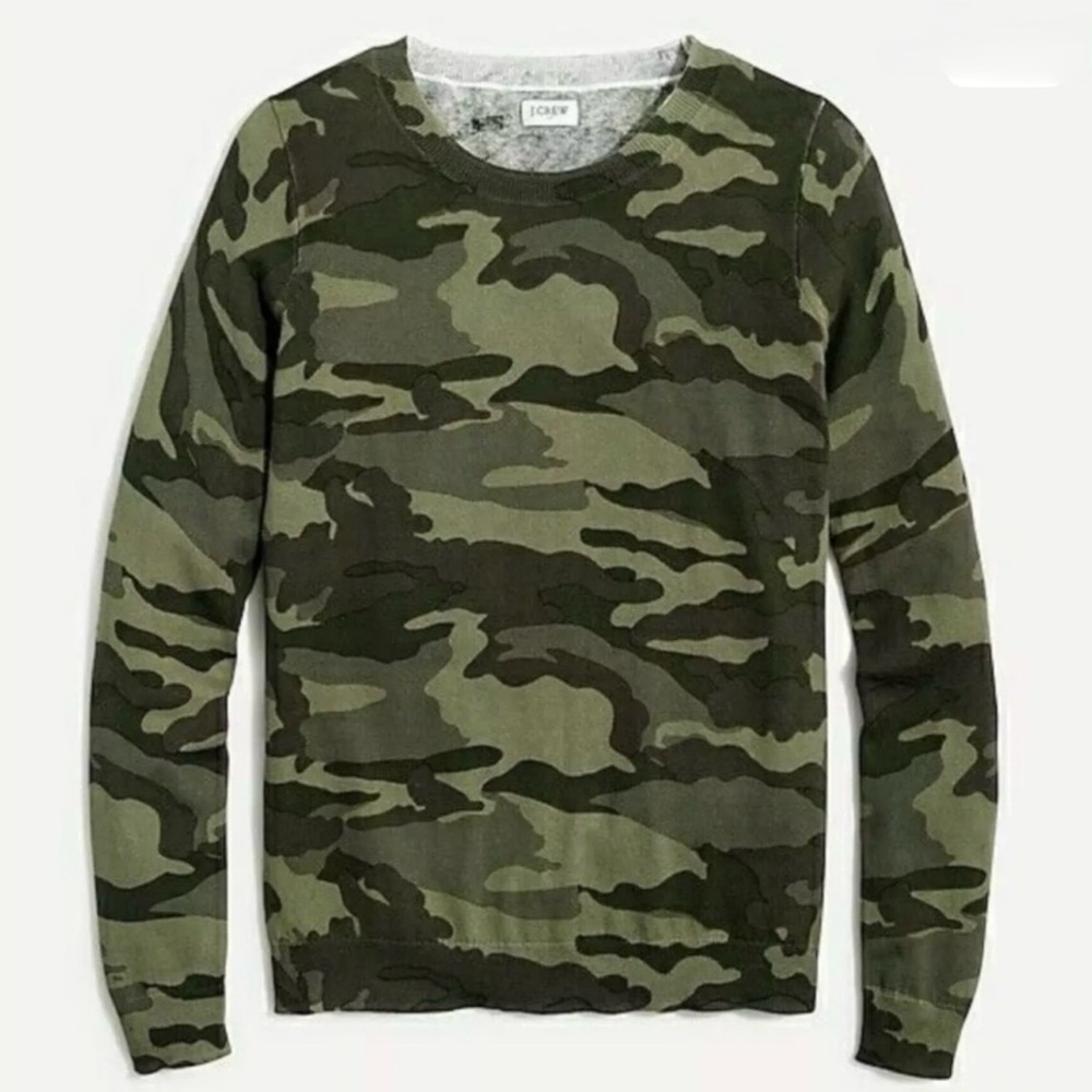 JCREW 🧸 Sweater, CAMO cotton EUC ⭐️ - Picture 7 of 9